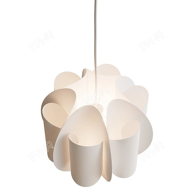 Modern White Pendant Lamp Fixture 3D model image 5