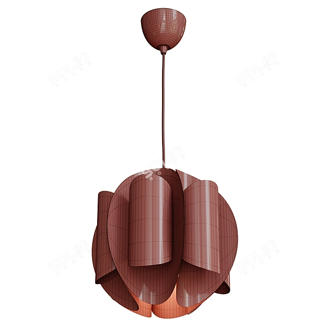 Modern White Pendant Lamp Fixture 3D model image 2