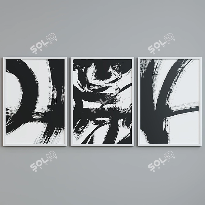 Abstract Frame Set with 5 Materials 3D model image 2