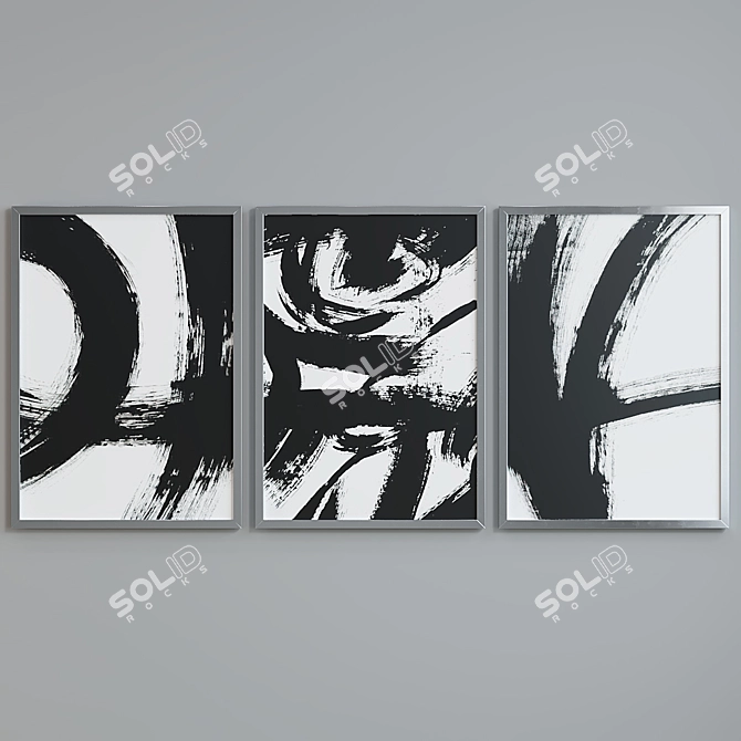 Abstract Frame Set with 5 Materials 3D model image 3