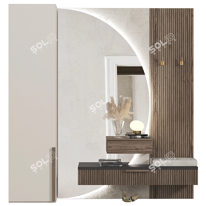 Modern Wood Hallway Display Cabinet 3D model image 5