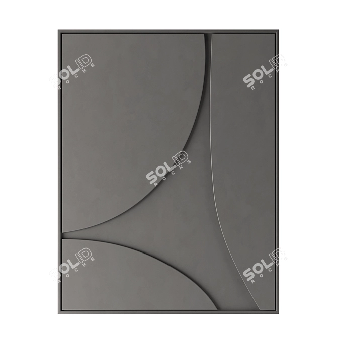 Modern 3D Shapes Wall Art 3D model image 2