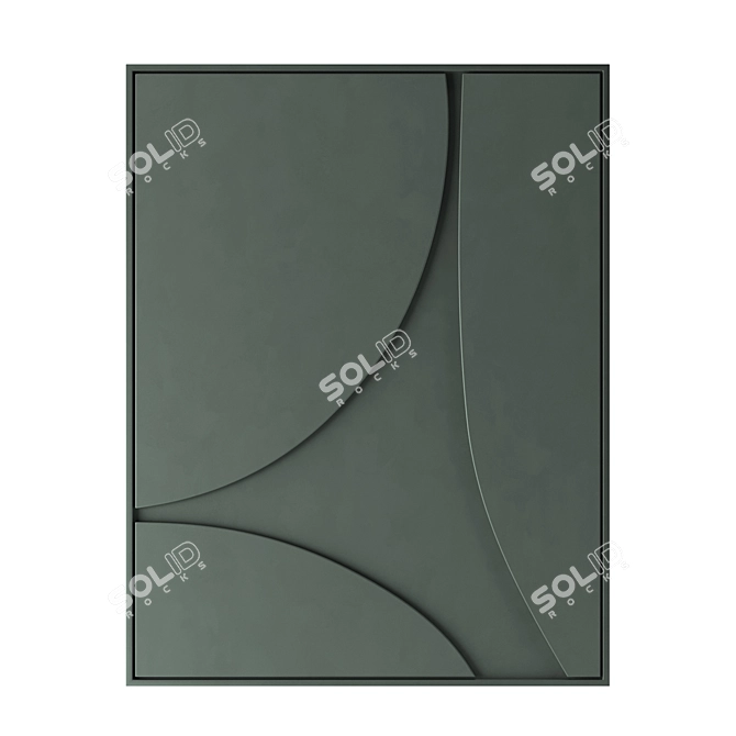 Modern 3D Shapes Wall Art 3D model image 4