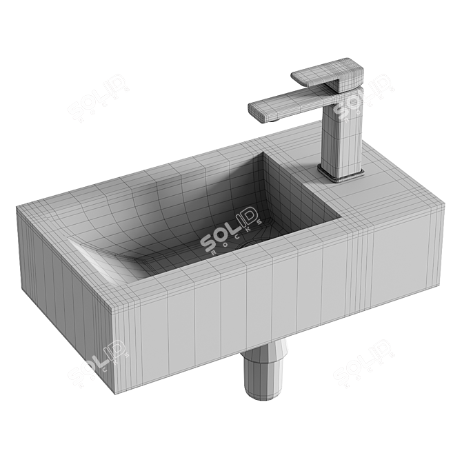 Art&Max AM-4849-L Hand Basin 3D model image 4