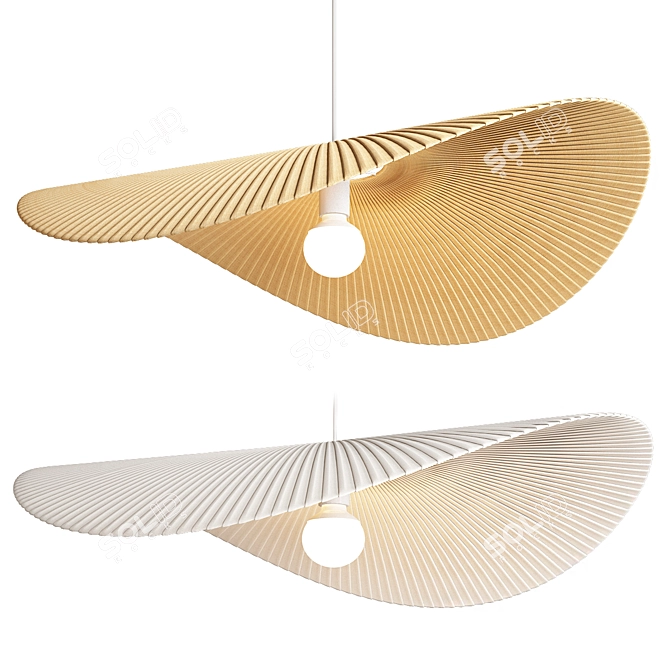 Rustic Straw Pendant Light 80 3D model image 1