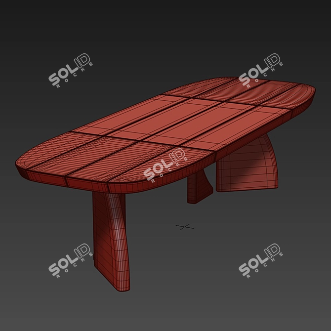 Title: Vintage Dining Table 3D model image 2