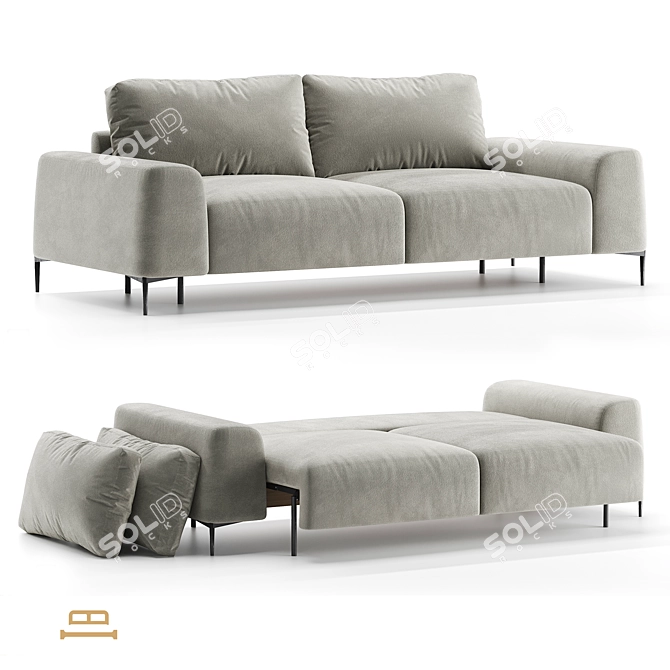 Convertible Sofa Trento Idealbeds 3D model image 1