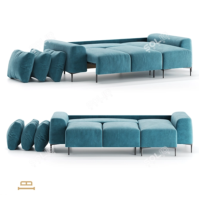 Trento Corner Sofa by Idealbeds 3D model image 3