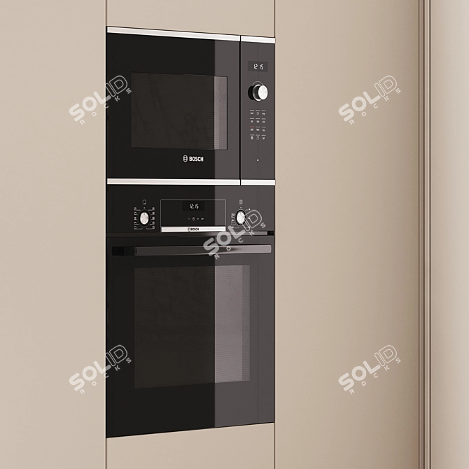 Sleek Modern Kitchen with Marble 3D model image 4