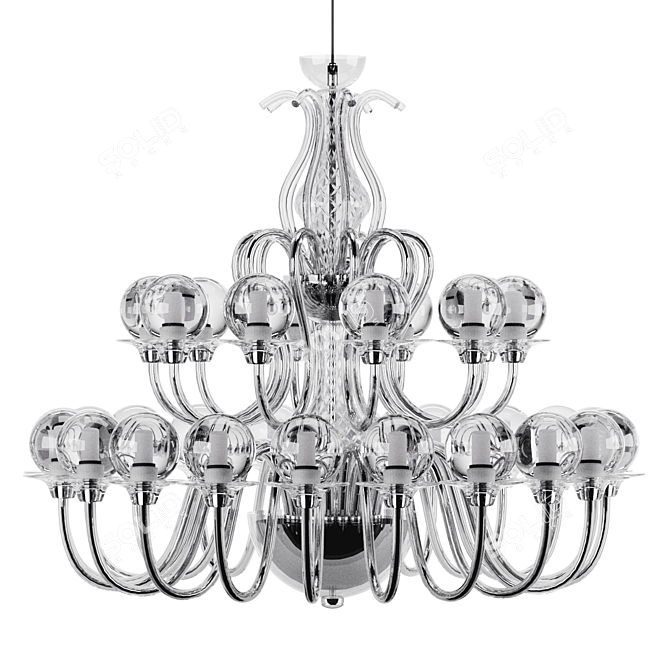 Modern Classic Chandelier Fixture 3D model image 2