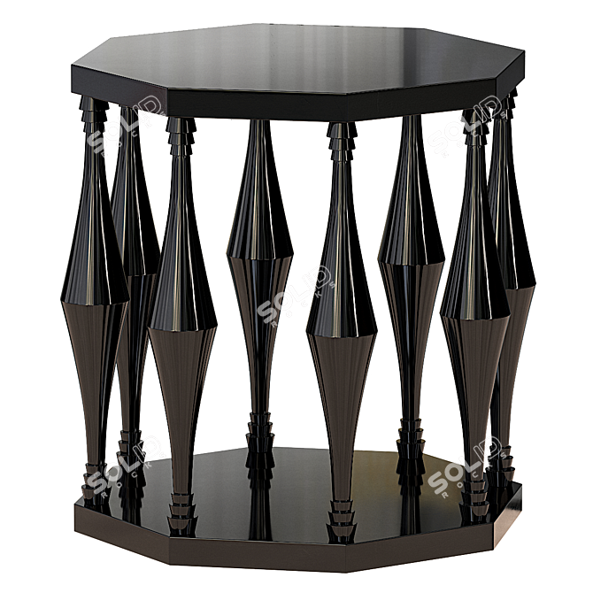 Sleek Noir Marceo Side Table 3D model image 1