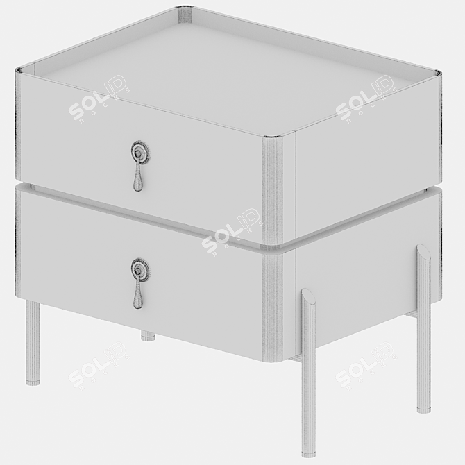 Modern Bedside Table Stand Shelf 3D model image 4