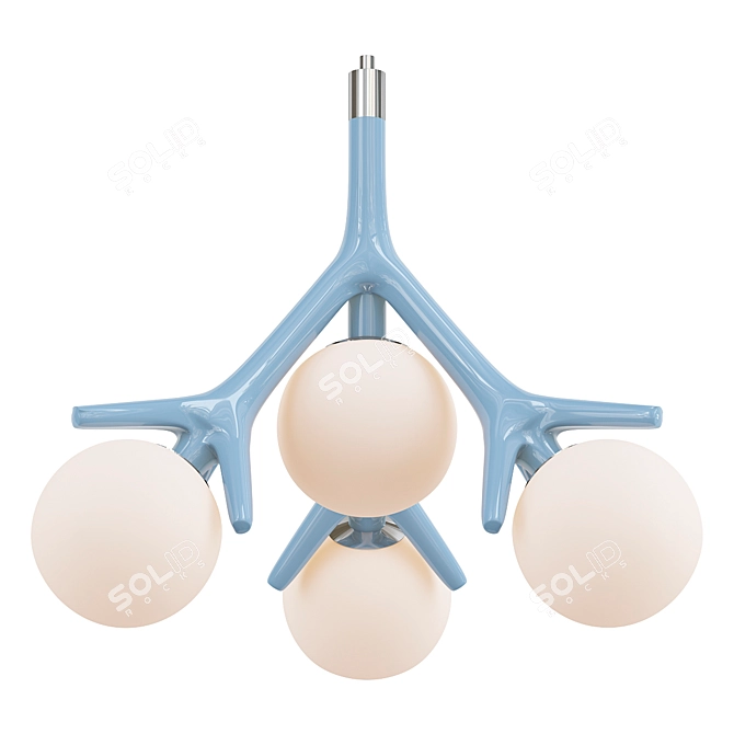 Glowing Pendant Chandelier Zarevo 3D model image 1