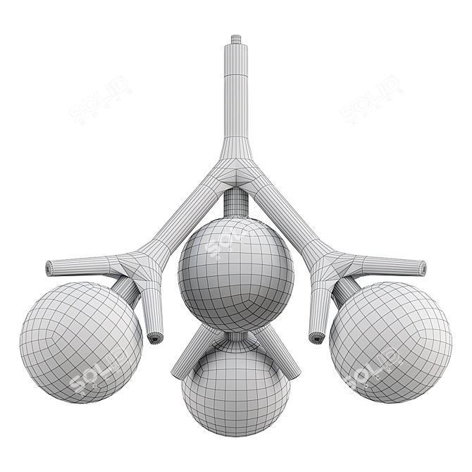 Glowing Pendant Chandelier Zarevo 3D model image 2