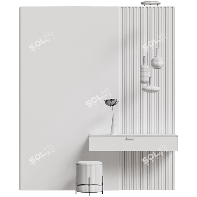  Entryway Composition with Floral Decor 3D model image 4