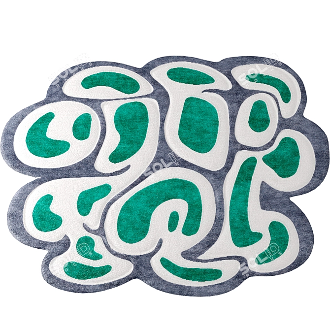 Elegant Tratto Rug, Smooth Texture 3D model image 1