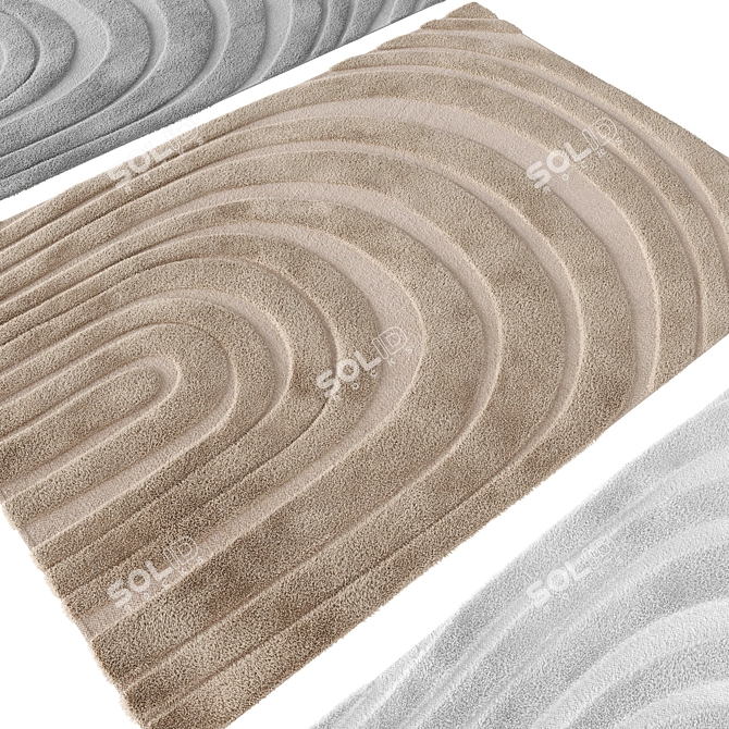 Luxury Maze Wool Rug 3D model image 1