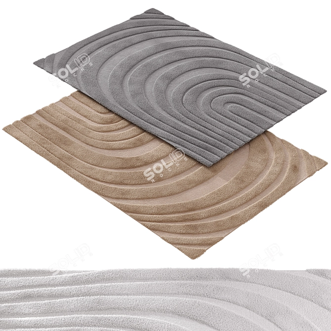 Luxury Maze Wool Rug 3D model image 6