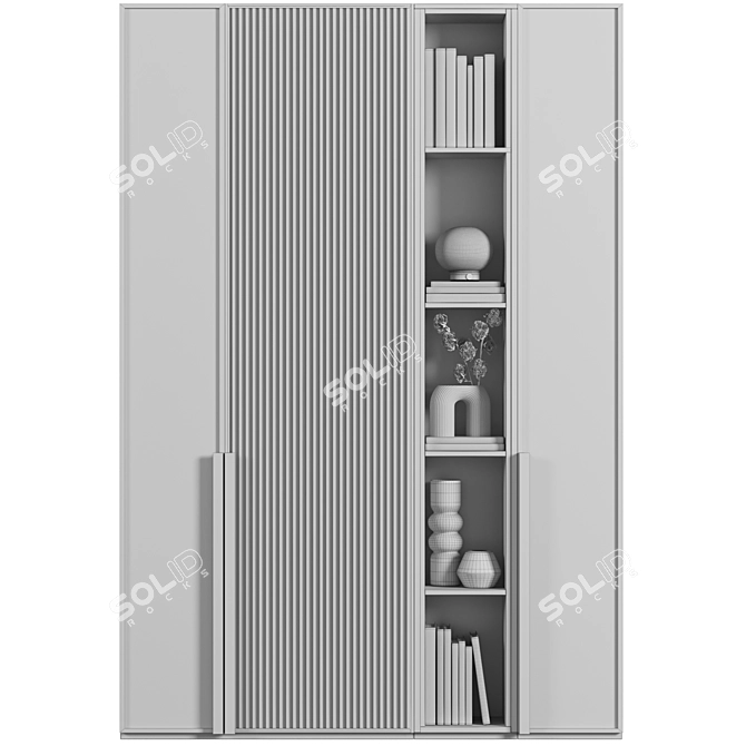 Quality 4K Wardrobe with Cabinets 3D model image 4
