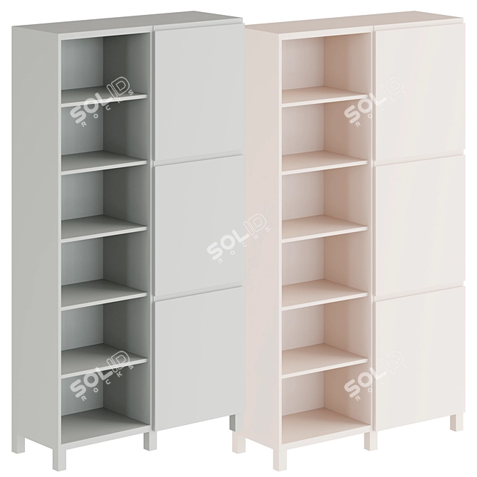 IKEA Storage Combination with Doors 3D model image 1