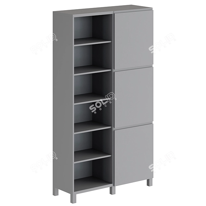 IKEA Storage Combination with Doors 3D model image 2