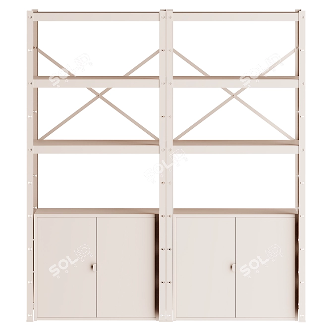 IKEA Storage Shelf with Cabinets 3D model image 1