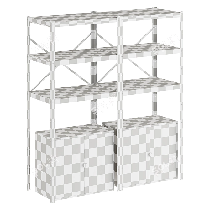 IKEA Storage Shelf with Cabinets 3D model image 4