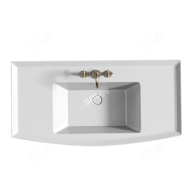 Elegant Olney Wall-Mount Sink 3D model image 3