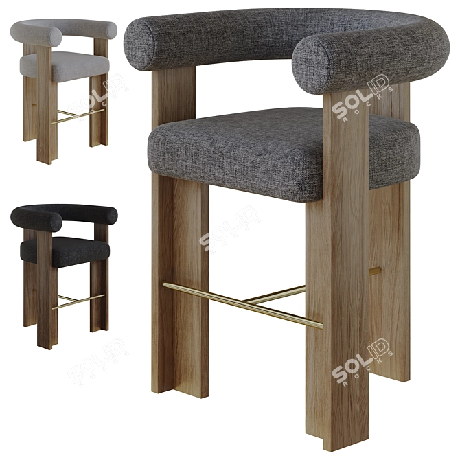 Retro Cassette Bar Chair Model 3D model image 1