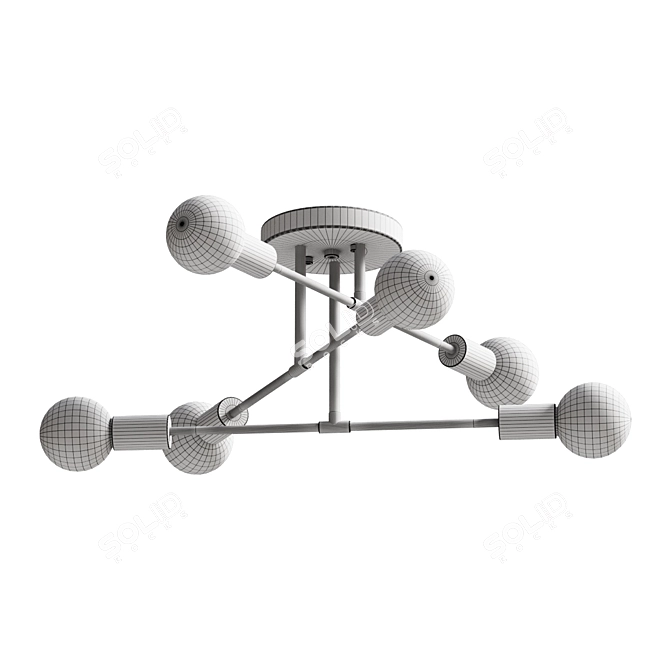 Mid-Century Atomic Sputnik Chandelier 3D model image 2