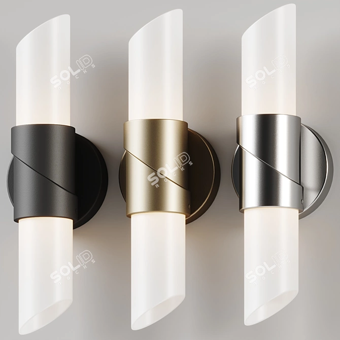 Angular Modern Wall Sconce 3D model image 4