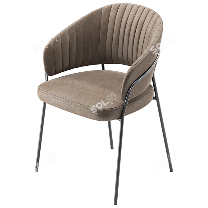Elegant Light Gray Steel Chair 3D model image 3