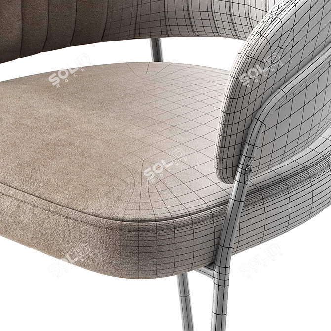 Elegant Light Gray Steel Chair 3D model image 5