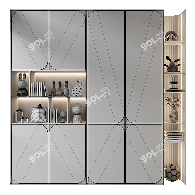 Custom Wardrobe Composition Set 3D model image 3