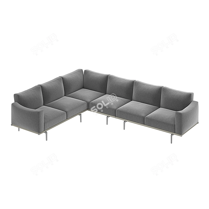 Italian Corner Sofa Comfortably Hugs 3D model image 4