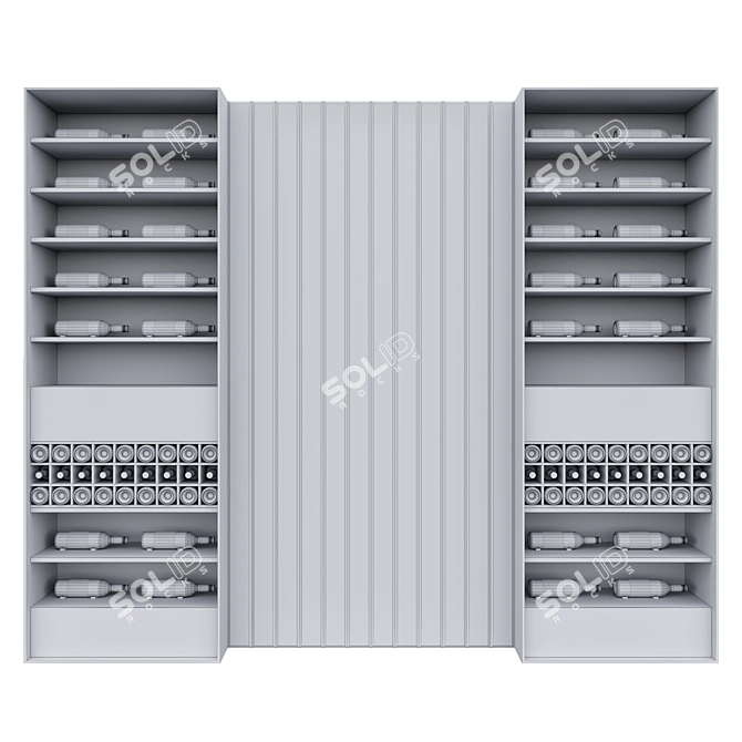 Restaurant Wine Shelf Organizer 3D model image 3
