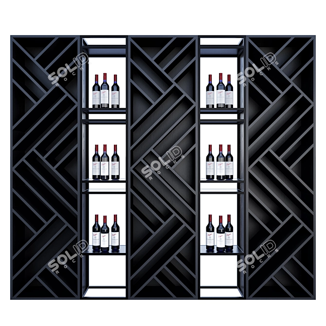 Restaurant Wine Shelf 3D Models 3D model image 1