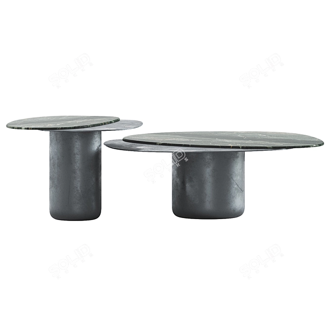 Luxury Marble Coffee Table Set 3D model image 3