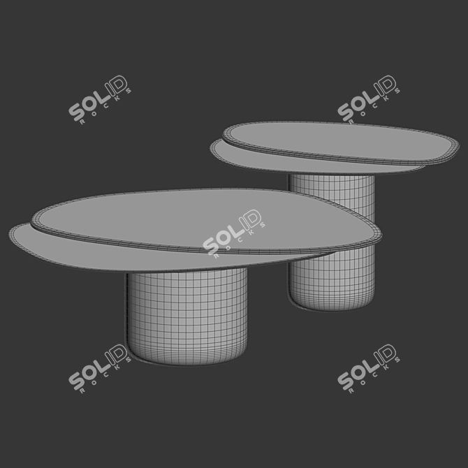 Luxury Marble Coffee Table Set 3D model image 5