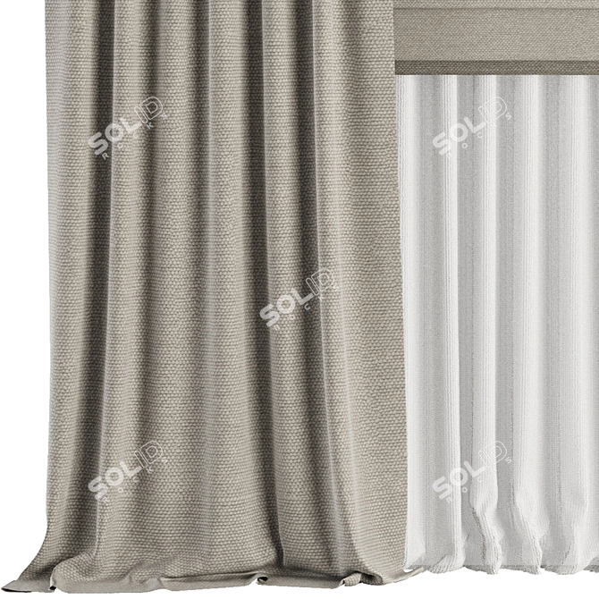 Modern Curtain Set M26 3D model image 3