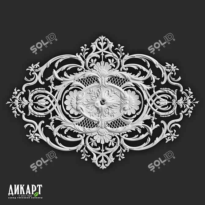 Customizable Gypsum Decor 3DS Model 3D model image 1