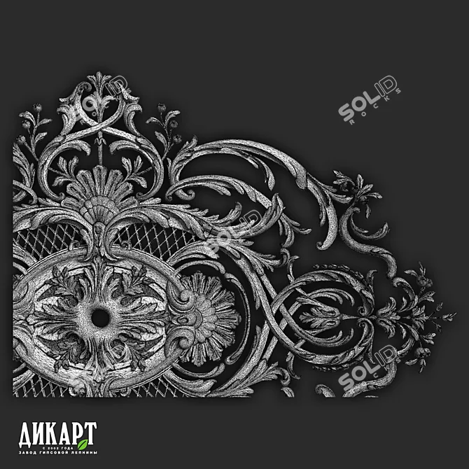 Customizable Gypsum Decor 3DS Model 3D model image 2