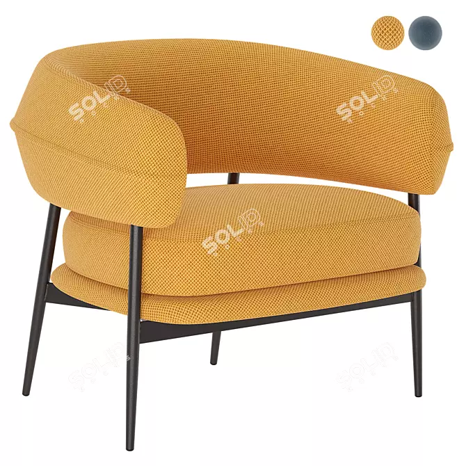 Nena Lounge Zanotta Armchair: Ergonomic Luxury 3D model image 1