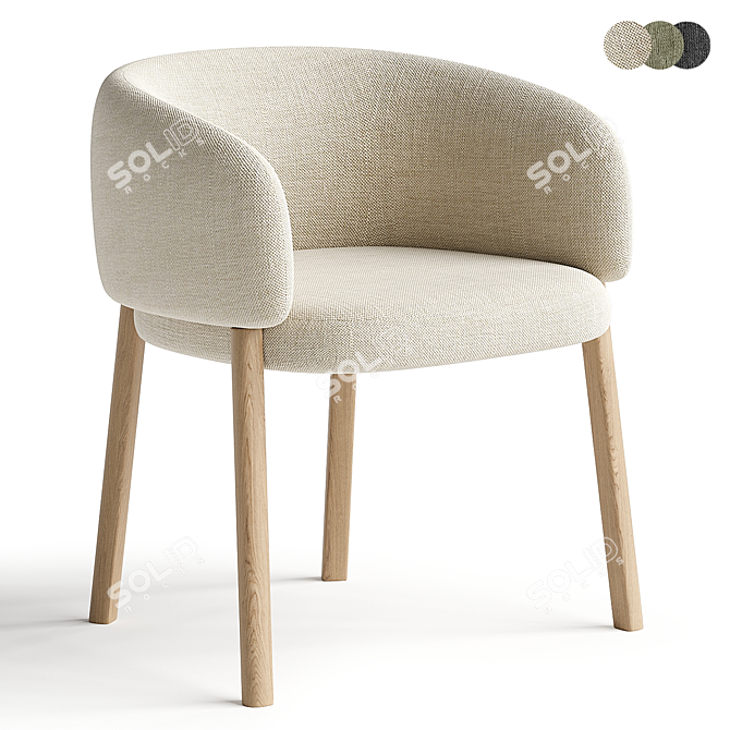 Stylish Aretha 1811 Chair Bross 3D model image 1