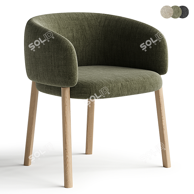 Stylish Aretha 1811 Chair Bross 3D model image 3