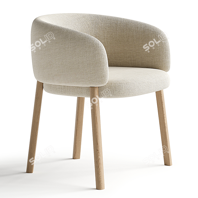 Stylish Aretha 1811 Chair Bross 3D model image 4