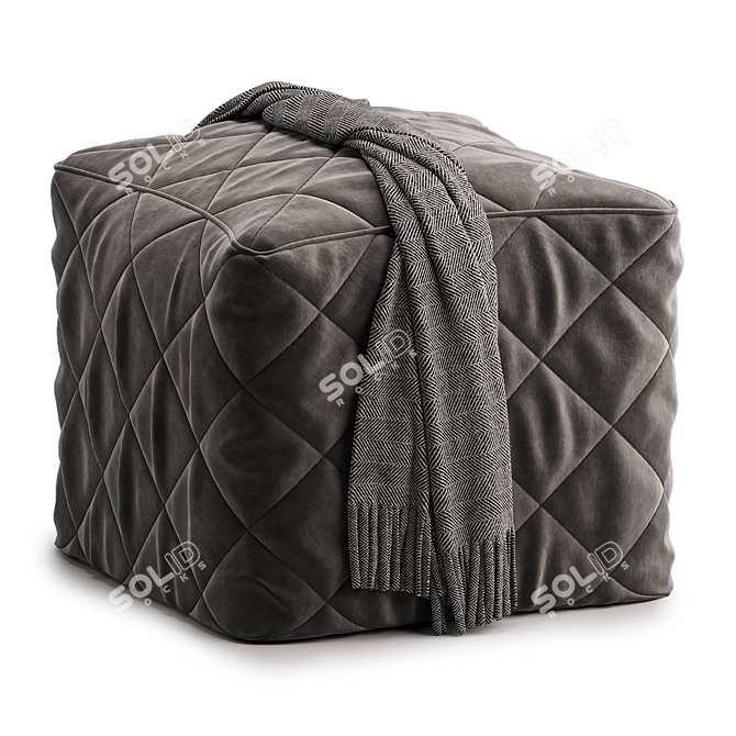 Moroccan Style Pouf Ottoman 3D model image 3