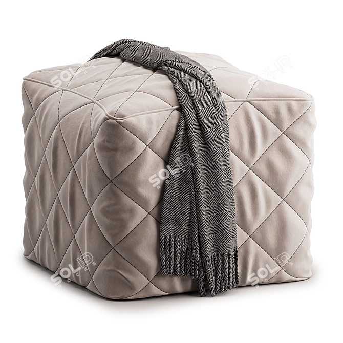 Moroccan Style Pouf Ottoman 3D model image 4