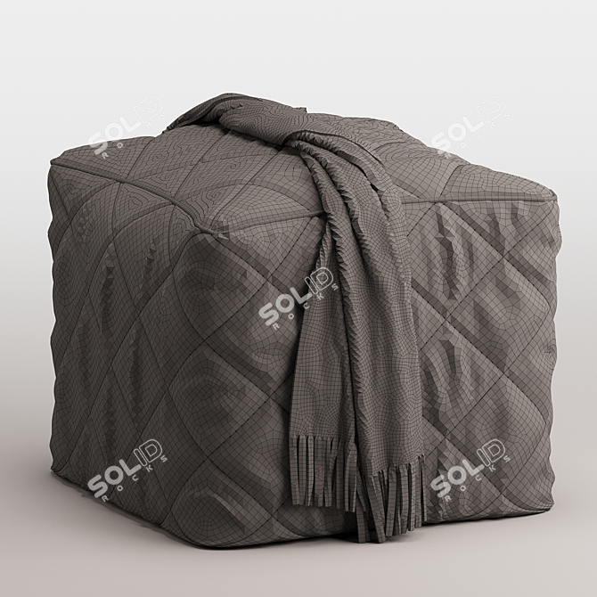 Moroccan Style Pouf Ottoman 3D model image 5