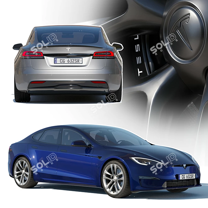 Tesla Model S Plaid 2023 Kit 3D model image 4